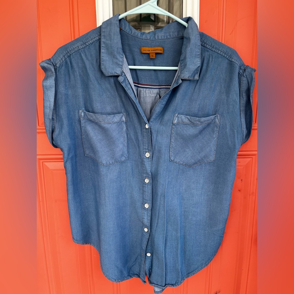Jachs Girlfriend Women's Quinn Cap Sleeve Button Front Blouse
